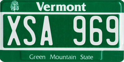 VT license plate XSA969