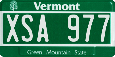 VT license plate XSA977