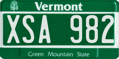 VT license plate XSA982