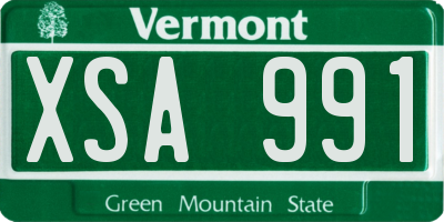 VT license plate XSA991