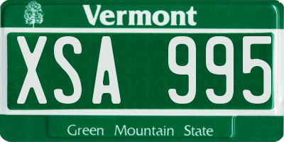 VT license plate XSA995