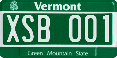 VT license plate XSB001
