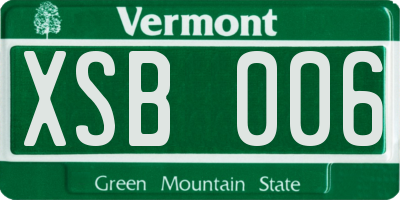 VT license plate XSB006
