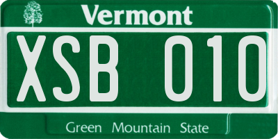 VT license plate XSB010
