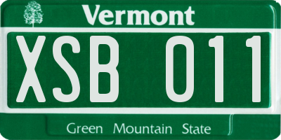 VT license plate XSB011