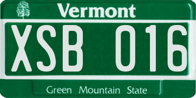 VT license plate XSB016
