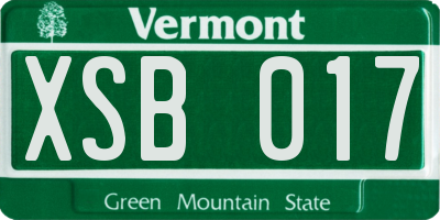 VT license plate XSB017