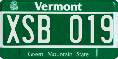 VT license plate XSB019