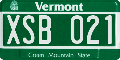 VT license plate XSB021