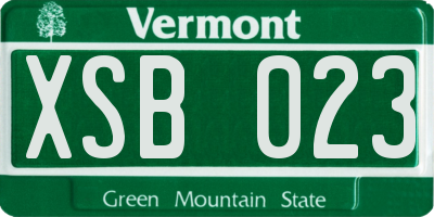 VT license plate XSB023