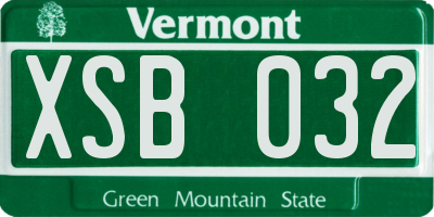 VT license plate XSB032