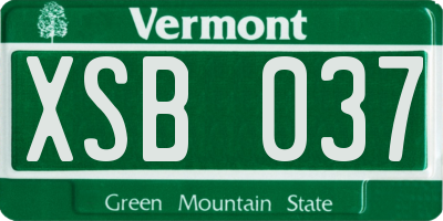 VT license plate XSB037
