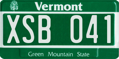 VT license plate XSB041