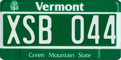VT license plate XSB044