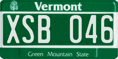 VT license plate XSB046