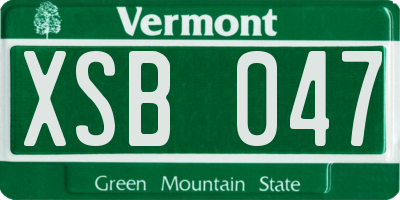 VT license plate XSB047