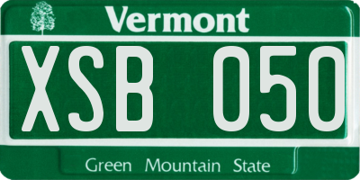 VT license plate XSB050