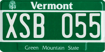 VT license plate XSB055