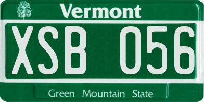 VT license plate XSB056