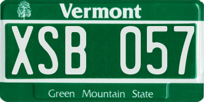 VT license plate XSB057