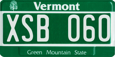 VT license plate XSB060