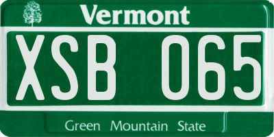 VT license plate XSB065