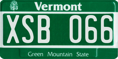 VT license plate XSB066