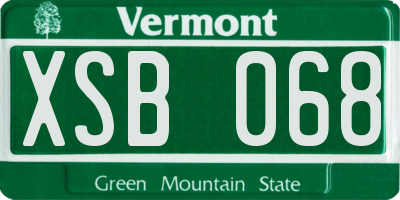 VT license plate XSB068