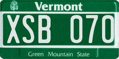 VT license plate XSB070