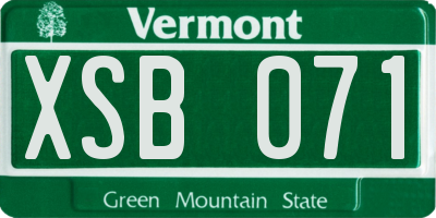 VT license plate XSB071