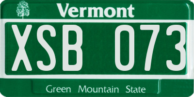 VT license plate XSB073