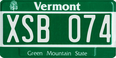 VT license plate XSB074