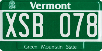 VT license plate XSB078
