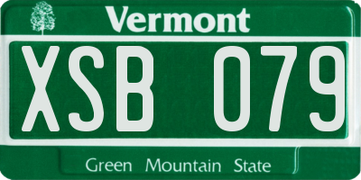 VT license plate XSB079