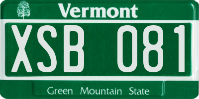 VT license plate XSB081
