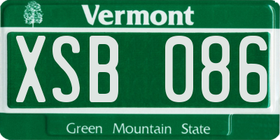 VT license plate XSB086