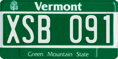 VT license plate XSB091