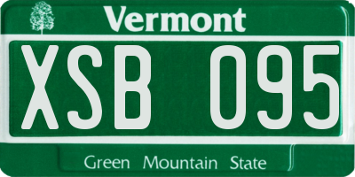 VT license plate XSB095