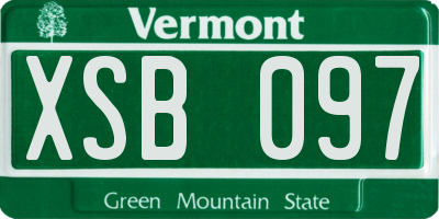 VT license plate XSB097