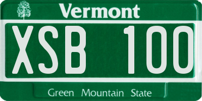 VT license plate XSB100