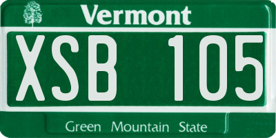 VT license plate XSB105