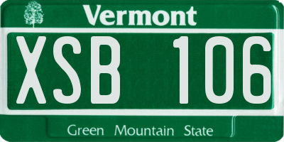 VT license plate XSB106
