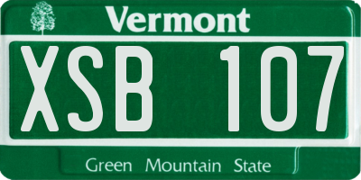 VT license plate XSB107