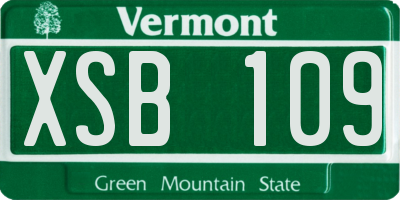 VT license plate XSB109