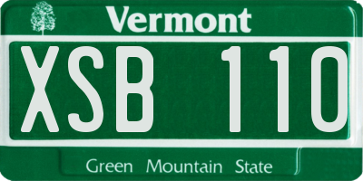 VT license plate XSB110