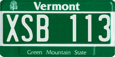 VT license plate XSB113