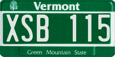 VT license plate XSB115