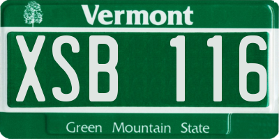 VT license plate XSB116