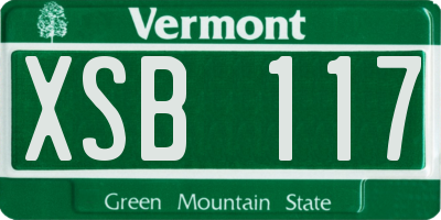 VT license plate XSB117