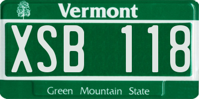 VT license plate XSB118